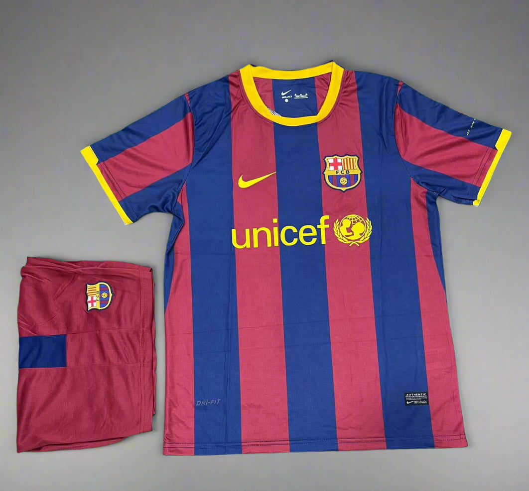 Barcelona 2010-11 Home Retro Jersey with Shorts - Image 1