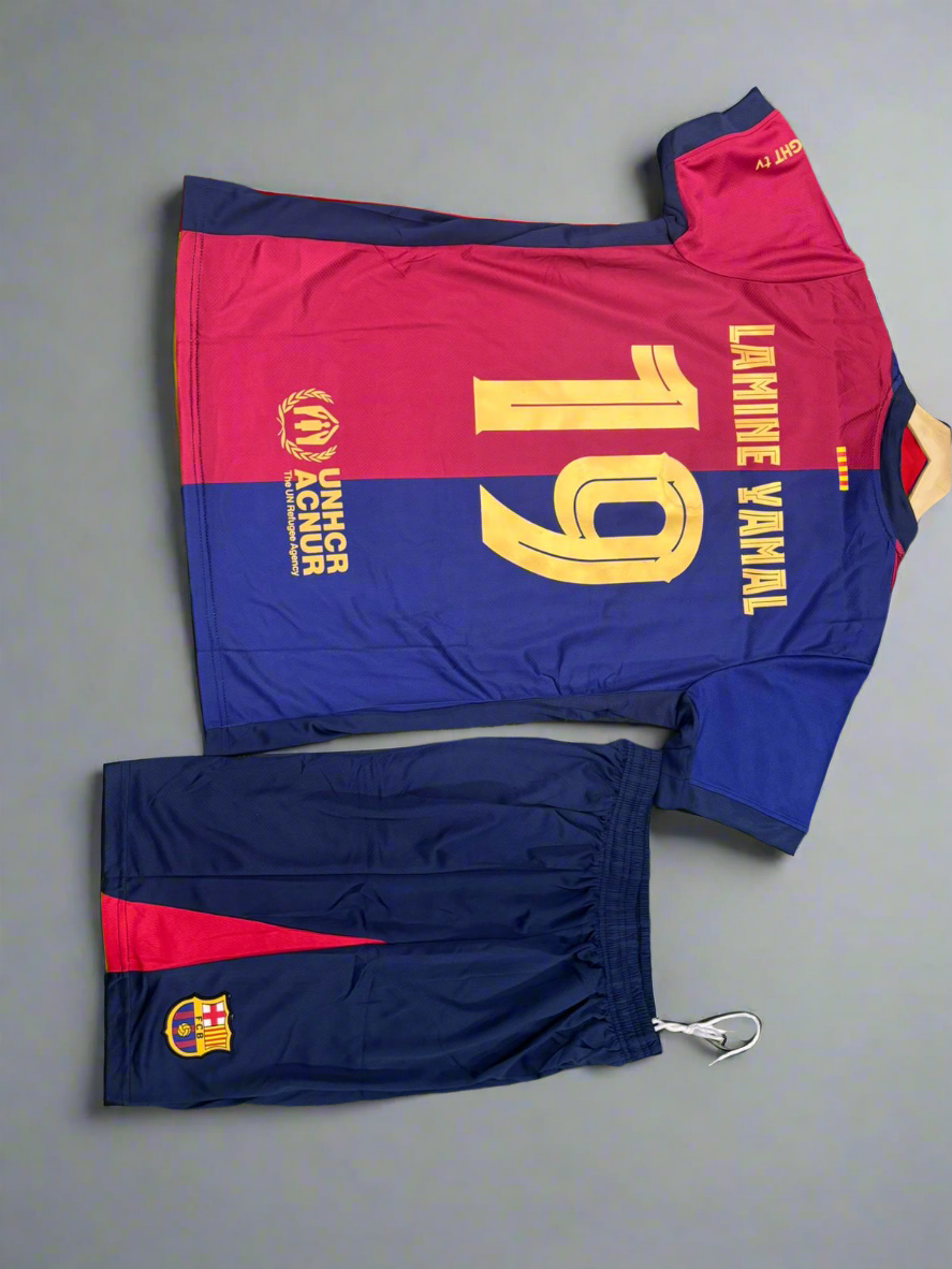 F. C. Barcelona 24/25 Lamine Yamal Premium Quality Home Jersey with Shorts