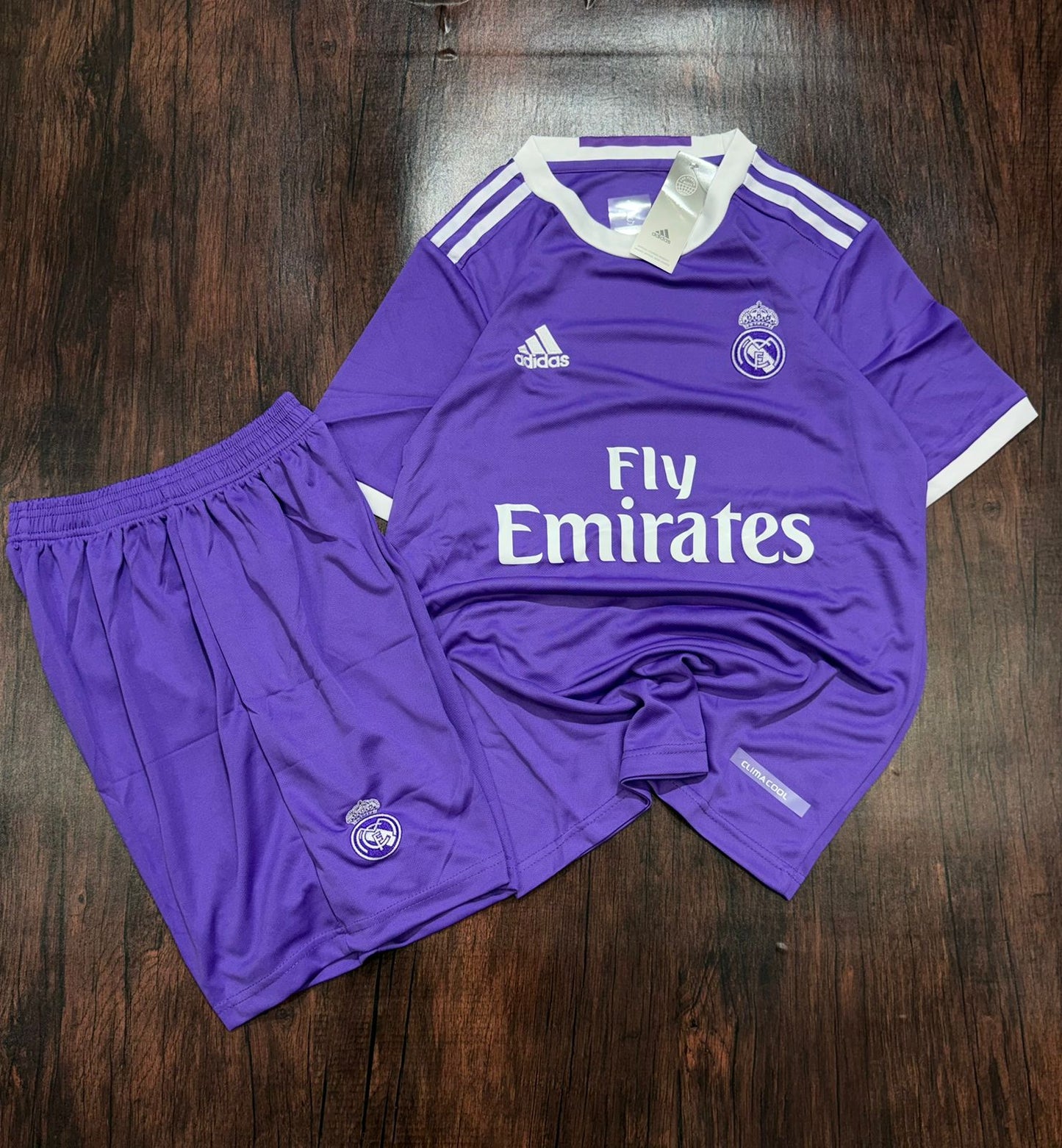 Real Madrid CR7 Final Cardiff 2017 Champions League Retro Home Jersey with Shorts