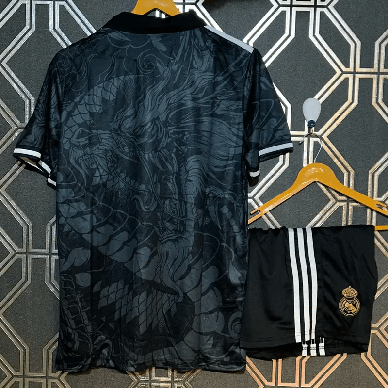 Real Madrid Black Dragon 2024 Edition Jersey with Shorts