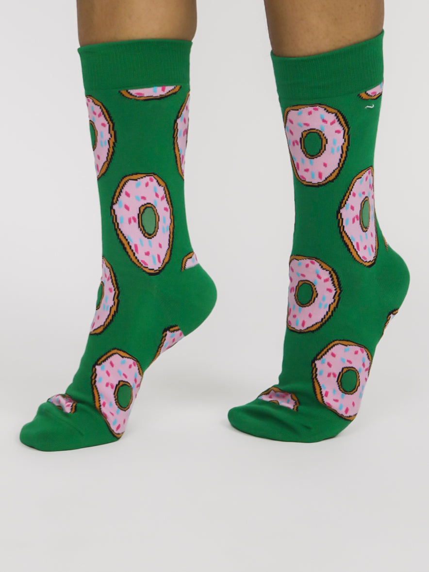 Donut Unisex Crew Socks (Green)