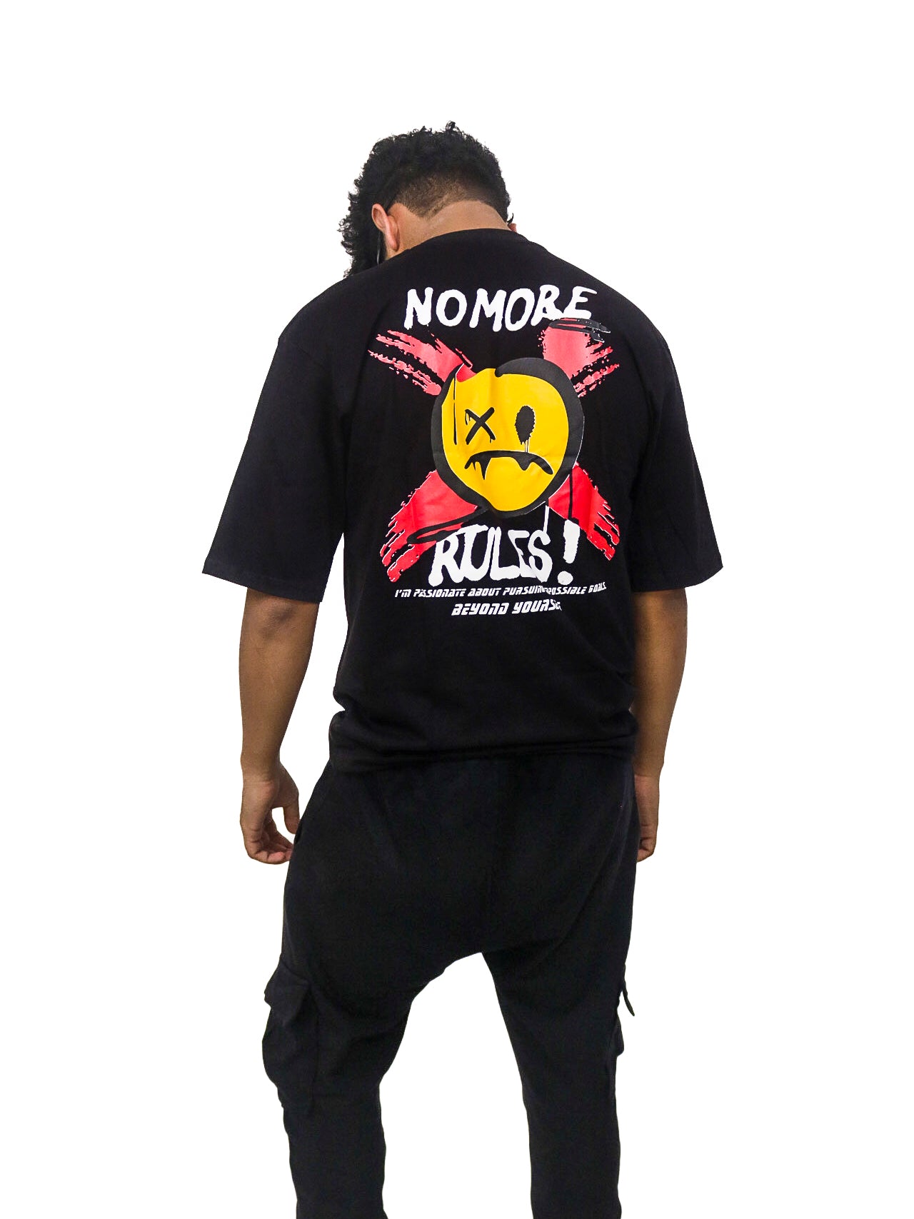 No More Rules Oversized 100% Cotton Vantablack Printed Unisex T-shirt