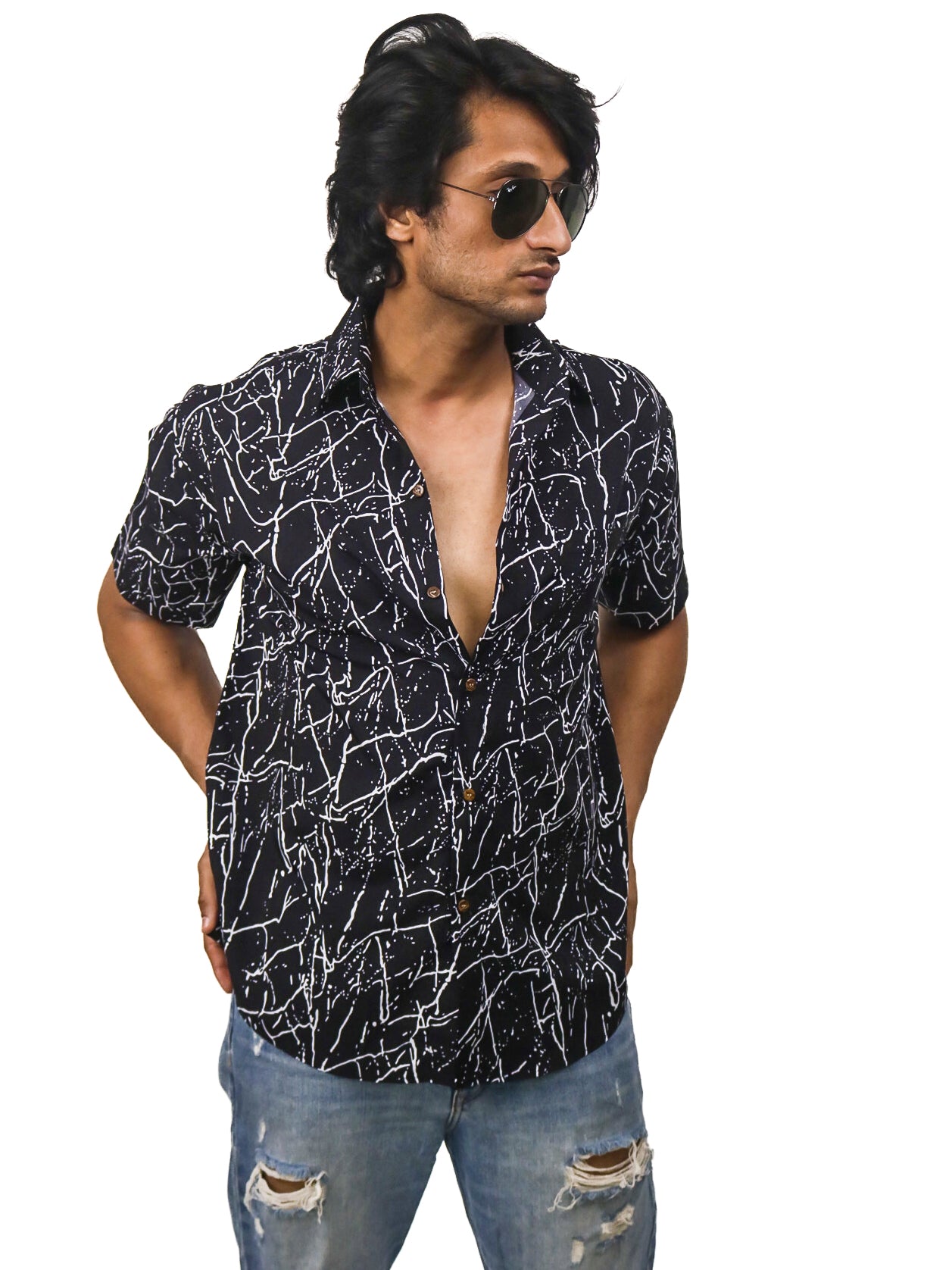 Abstract Art Summer Cool Half Sleeve 100% Rayon Printed Unisex Shirt