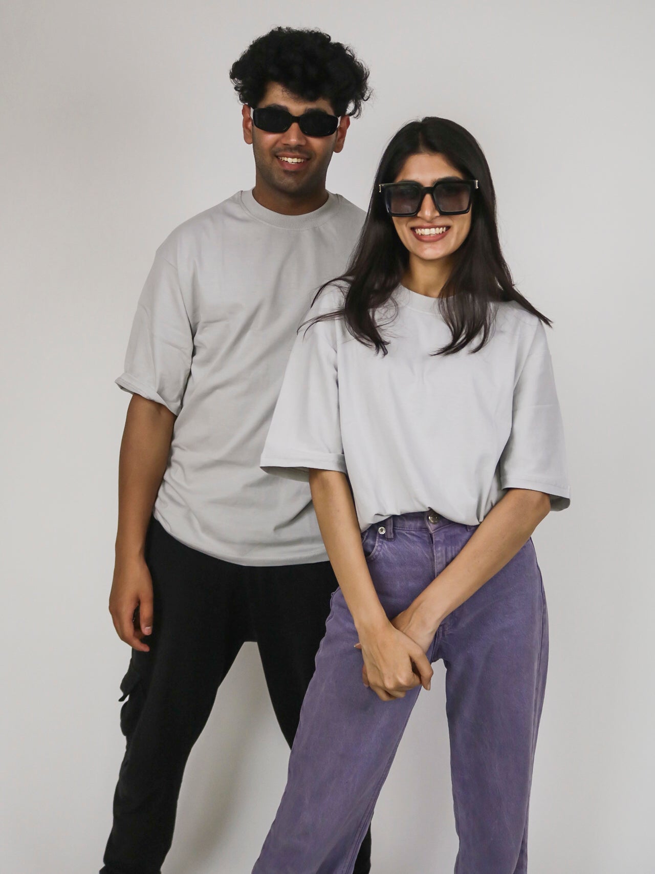 Ash Gray Oversized 100% Cotton Solid Unisex T-Shirt