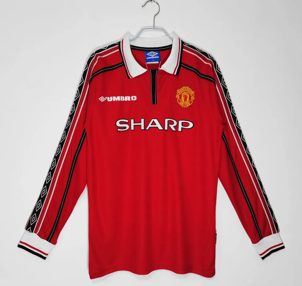 David Beckham Manchester United 1998 Home Full Sleeve Premium Quality Retro Jersey without Shorts