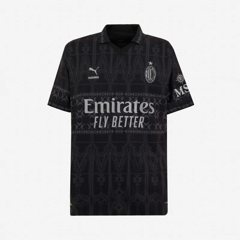 Authentic Jersey AC MILAN X PLEASURES 2023/24 – Dark Version with Shorts