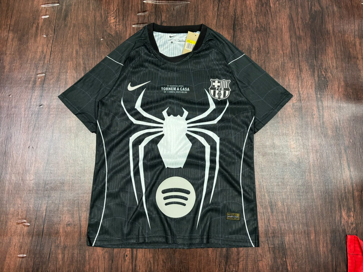 F.C. Barcelona x Spider-Man "Black Symbiote / Venom" 26/27 Player Version Authentic Jersey without Shorts
