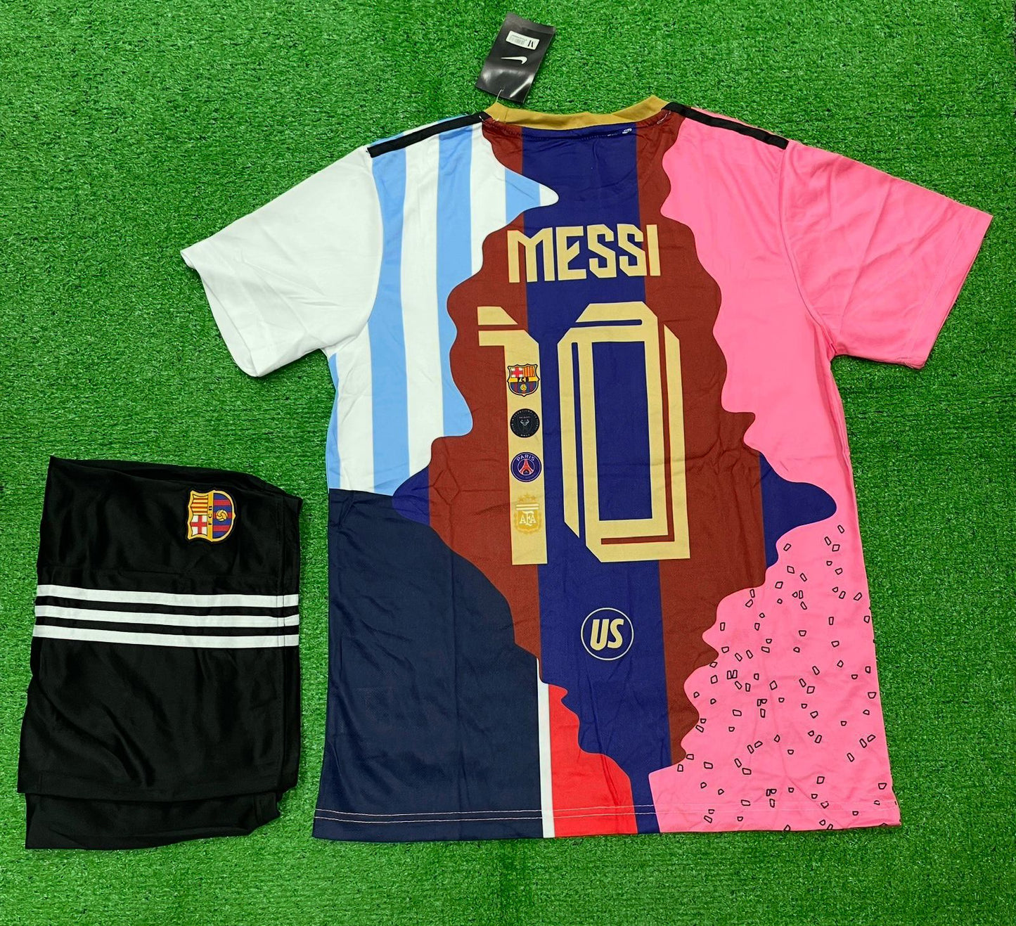 Messi Argentina x Barcelona Tribute Edition Jersey with Shorts