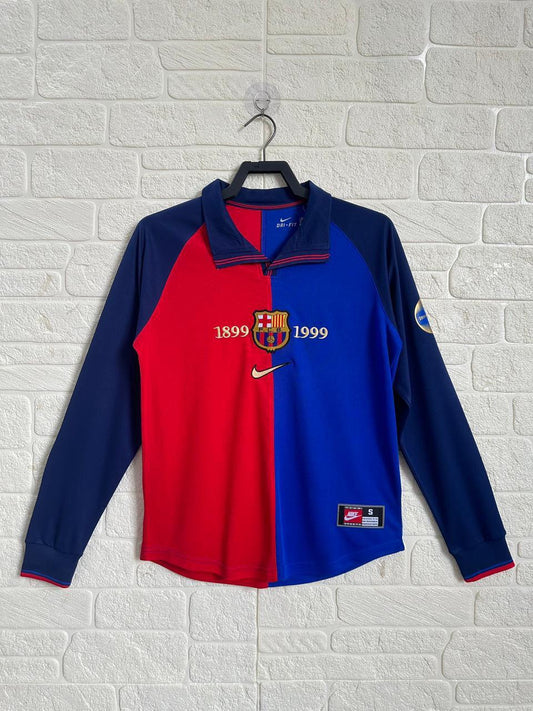 Vintage Nike Barcelona Centenary Retro Home Long Sleeve Jersey without Shorts