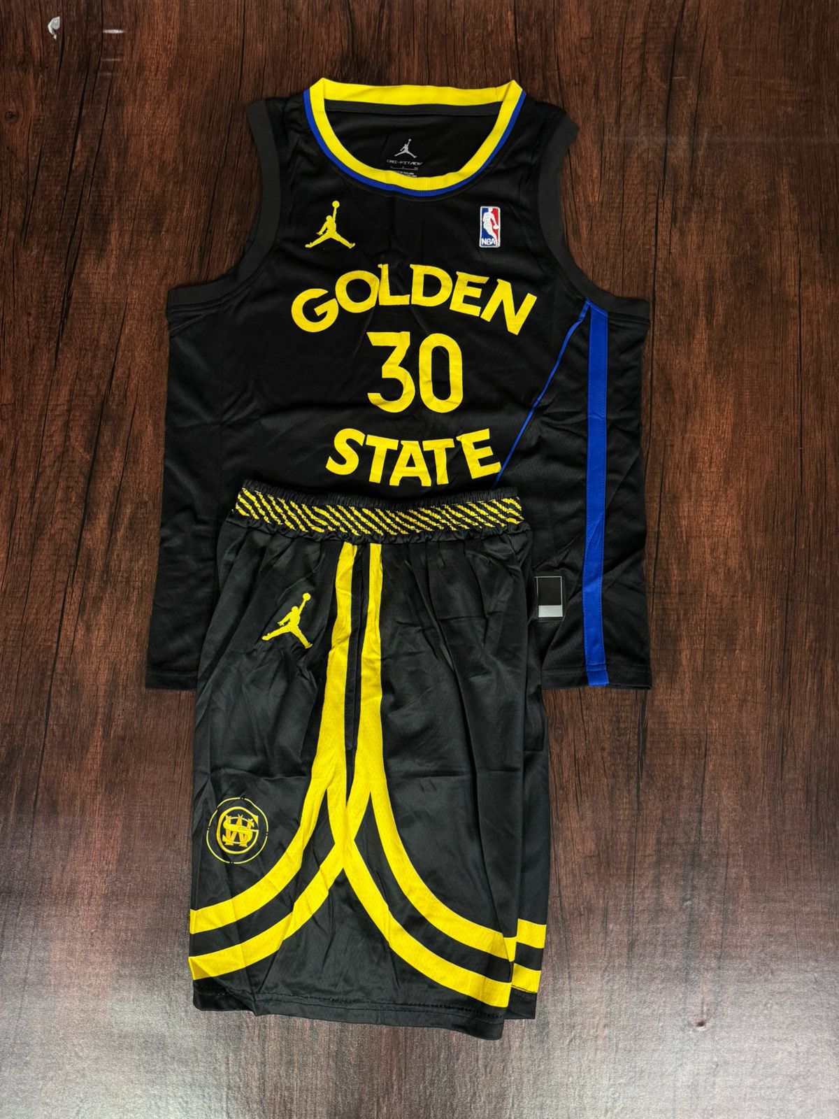 Golden State Warriors Black Replica Basketball Jersey with Shorts