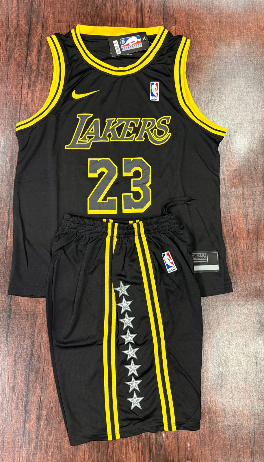 Lakers Black Replica Basketball Jersey with Shorts