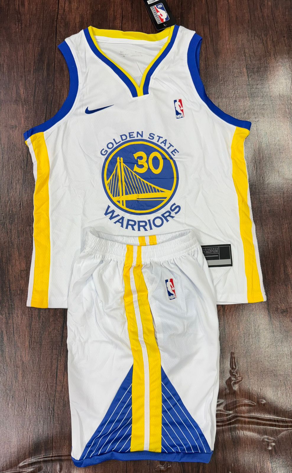 Golden State Warriors White Replica Basketball Jersey with Shorts