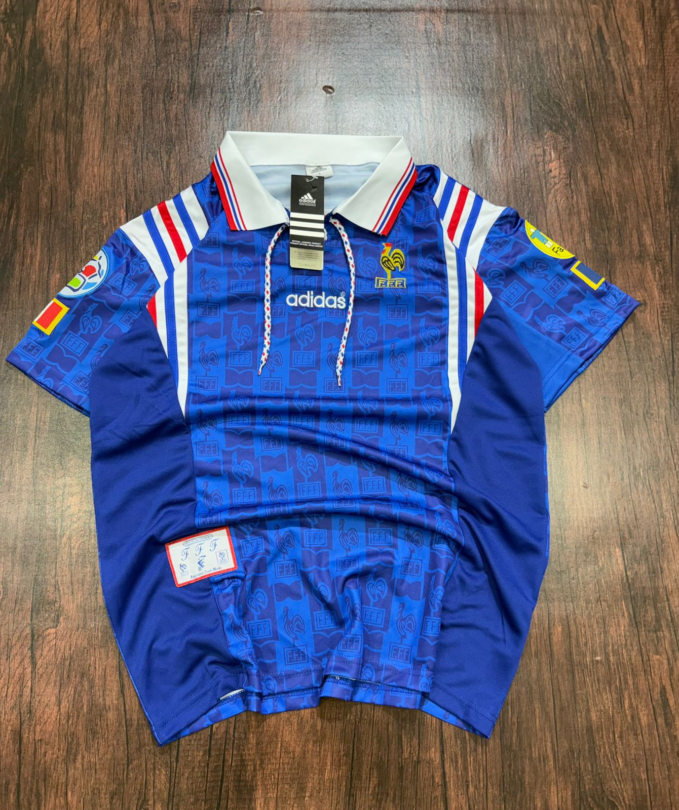 France 1996 Home Premium Retro Jersey without Shorts