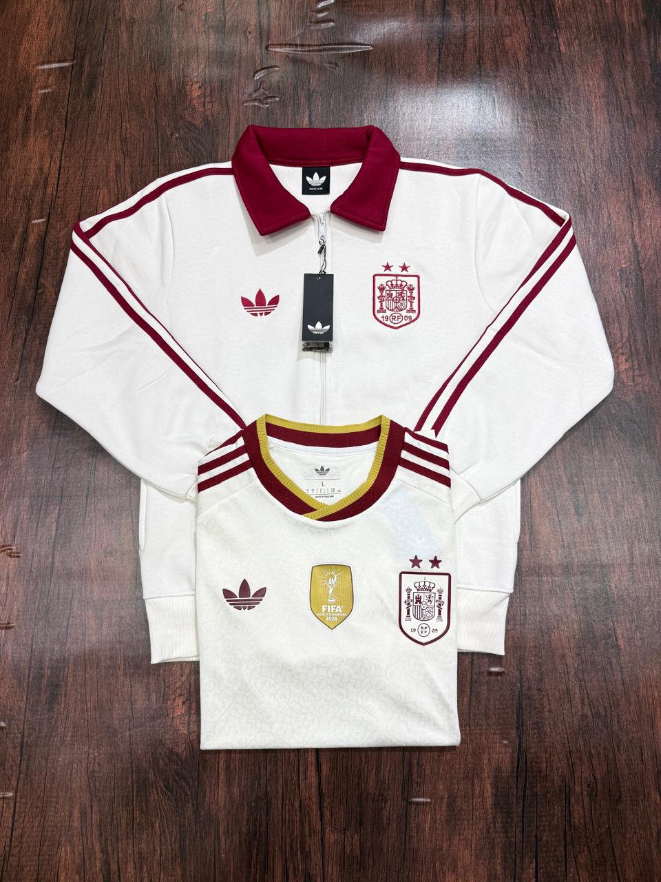 Adidas Originals Spain Away Anthem Unisex Cotton Fleece Zipper Jacket