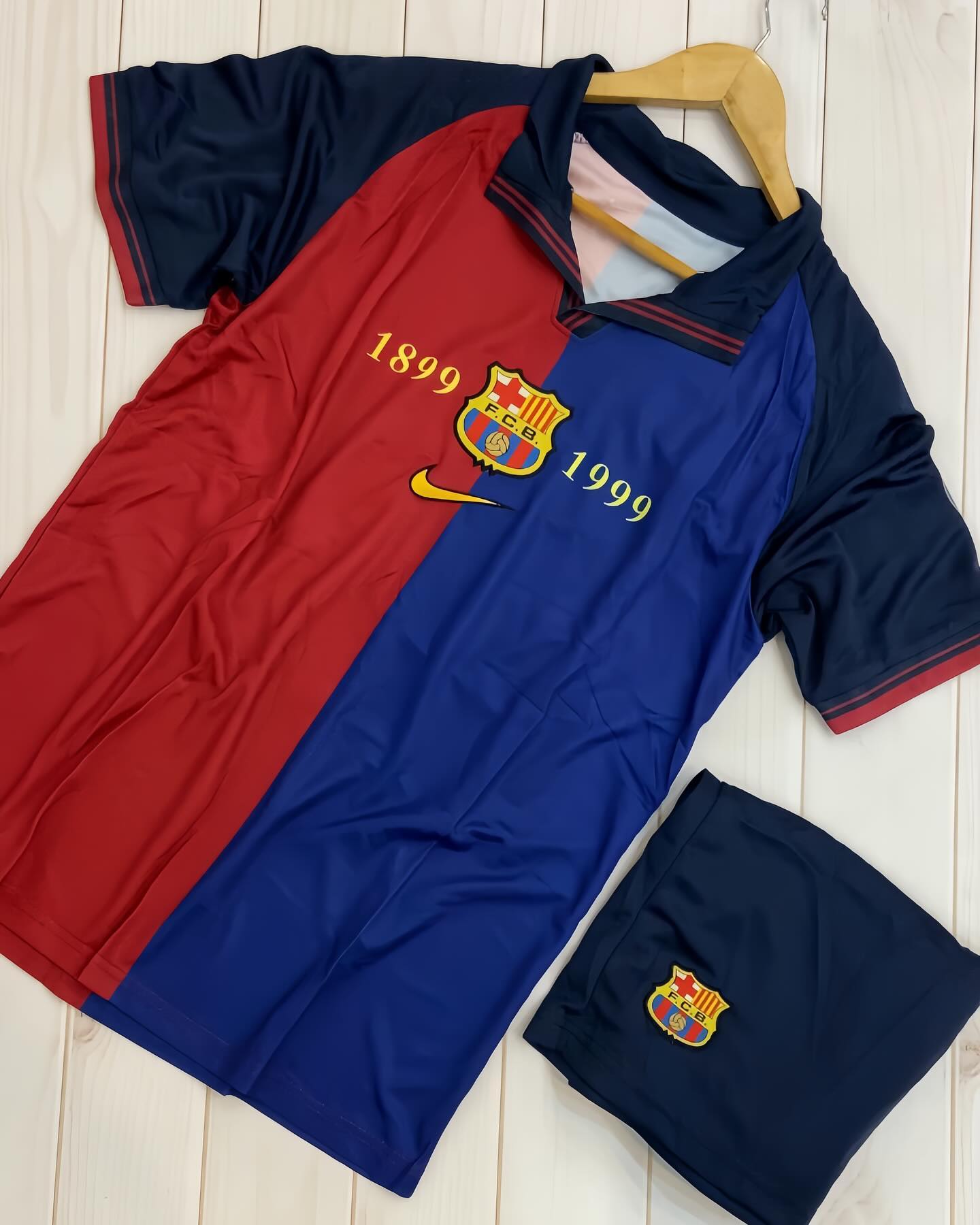 Vintage Nike Barcelona Centenary Retro Home Jersey with Shorts