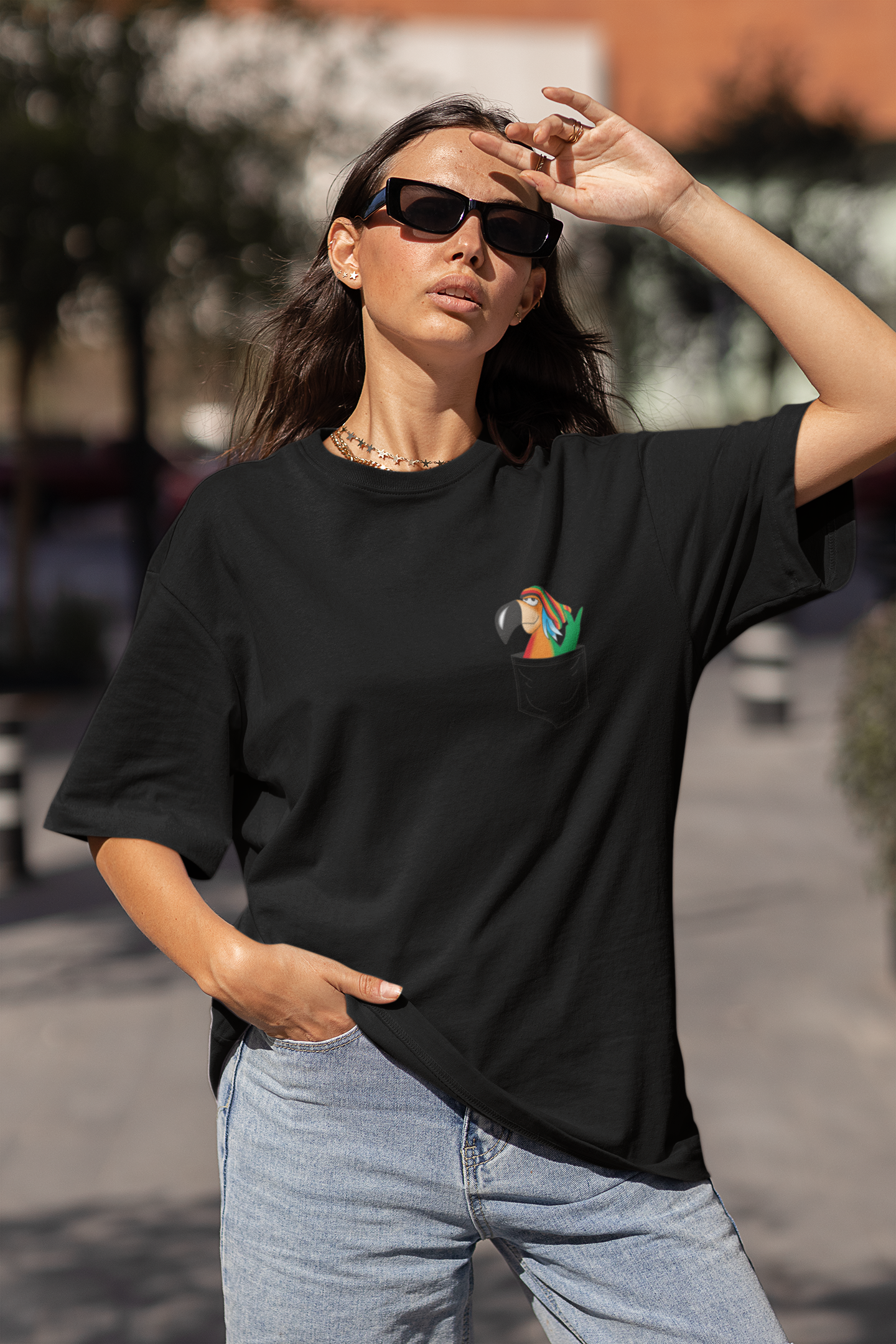 Macaw Oversized 100% Cotton Printed Unisex T-Shirt